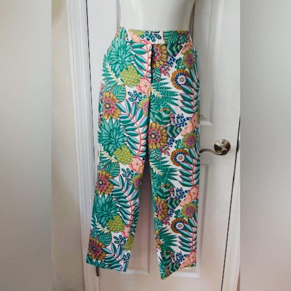 NWT Boden Pull On Danby Trousers in Tropical Paradise Floral Print Size 6 - Picture 4 of 9